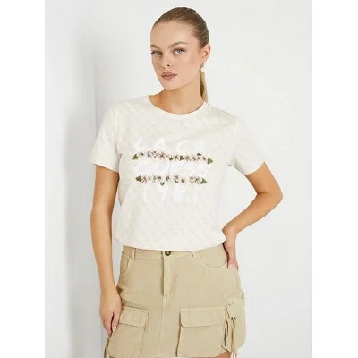 Camiseta Guess Beige Logo...