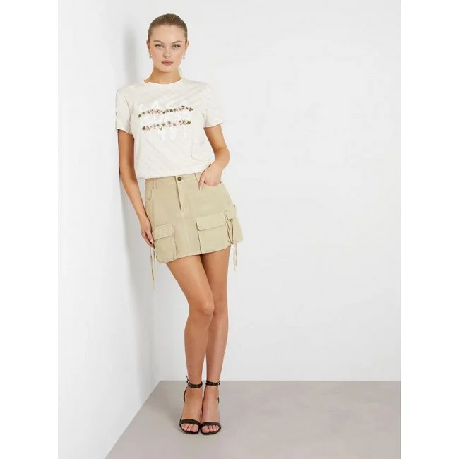 Camiseta Guess Beige Mujer