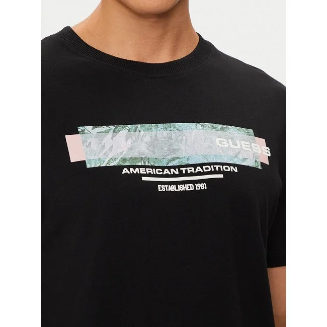 Camiseta Guess Hombre Negra
