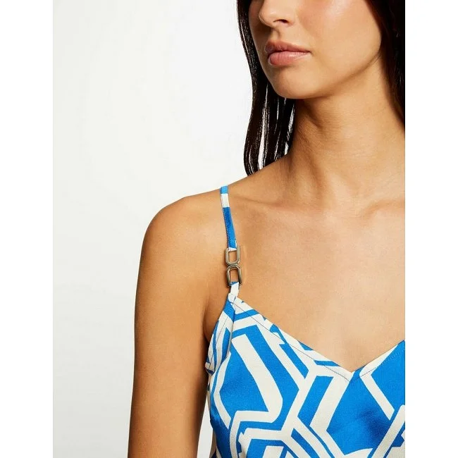 Camiseta Morgan Mujer Azul y Blanca