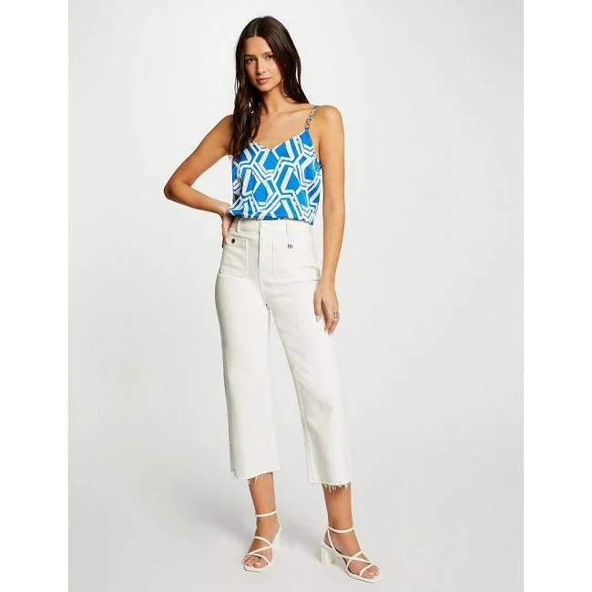 Camiseta Morgan Mujer Azul y Blanca