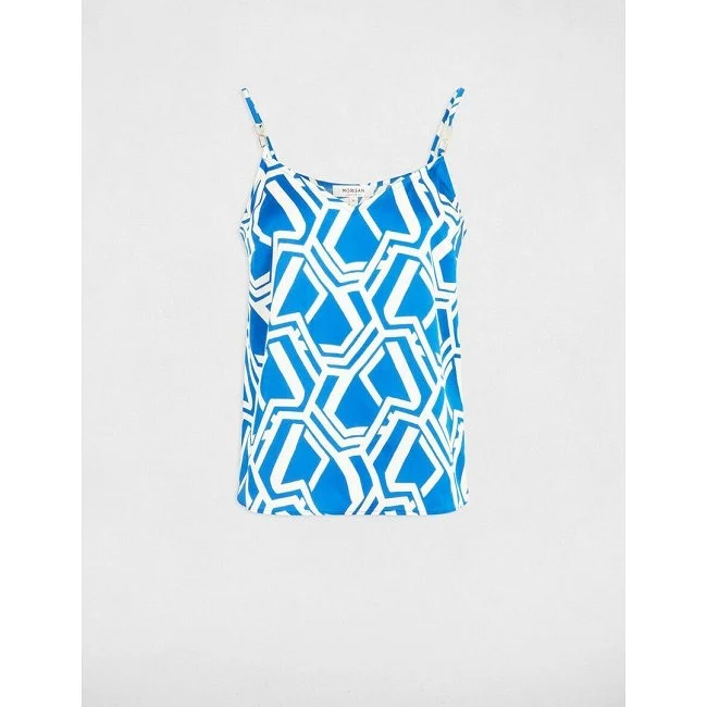 Camiseta Morgan Mujer Azul y Blanca