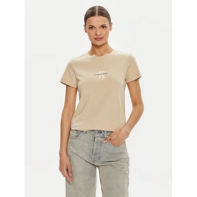 Camiseta Calvin Klein Mujer Beige