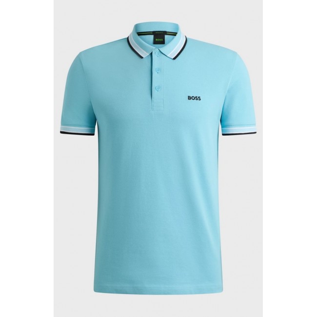 Polo Boss Hombre Turquesa