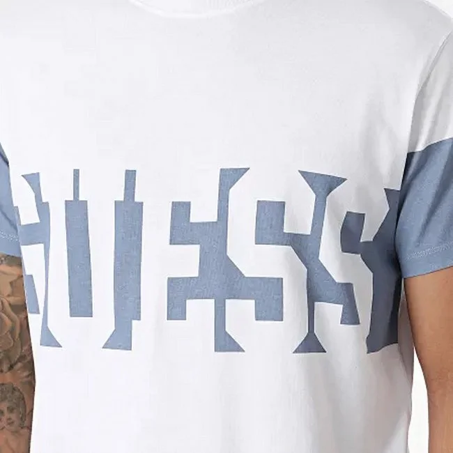 Camiseta Guess Hombre Blanca y Azul