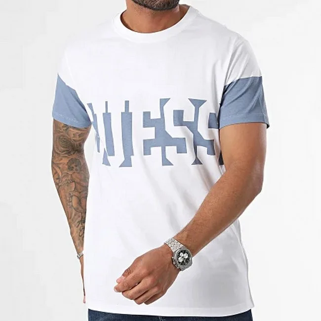 Camiseta Guess Hombre Blanca y Azul