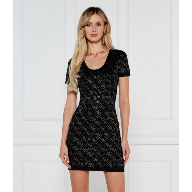 Vestido Guess Mujer Negro Pedrería