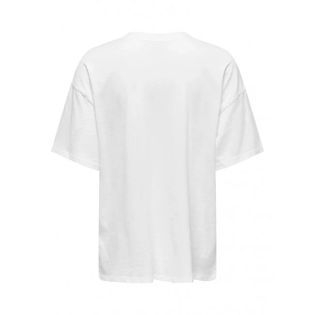 Camiseta ONLY Blanca Pedrería Mujer