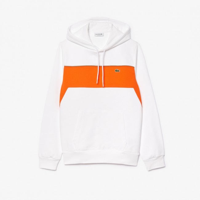 Sudadera Lacoste Hombre Blanca y Naranja