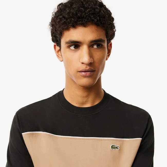 Camiseta Lacoste Negra y Beige Hombre