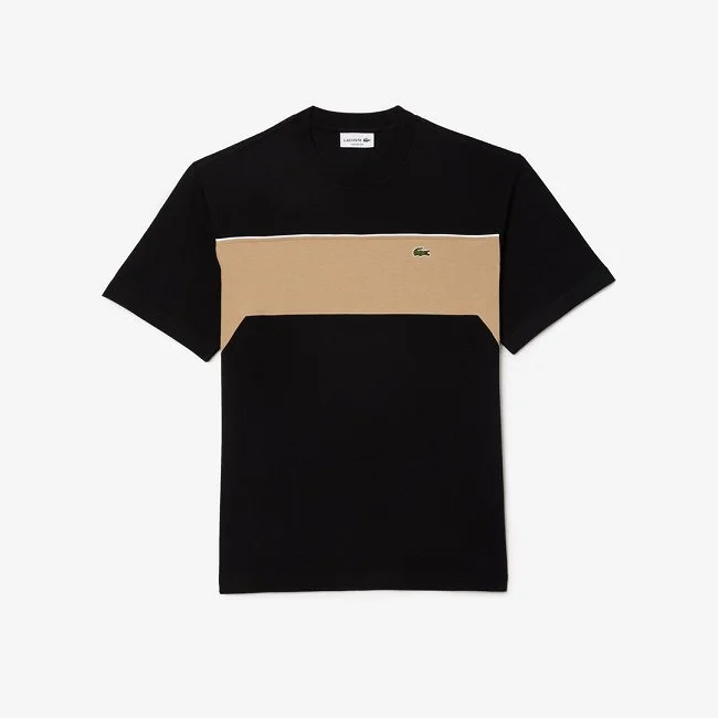 Camiseta Lacoste Negra y Beige Hombre