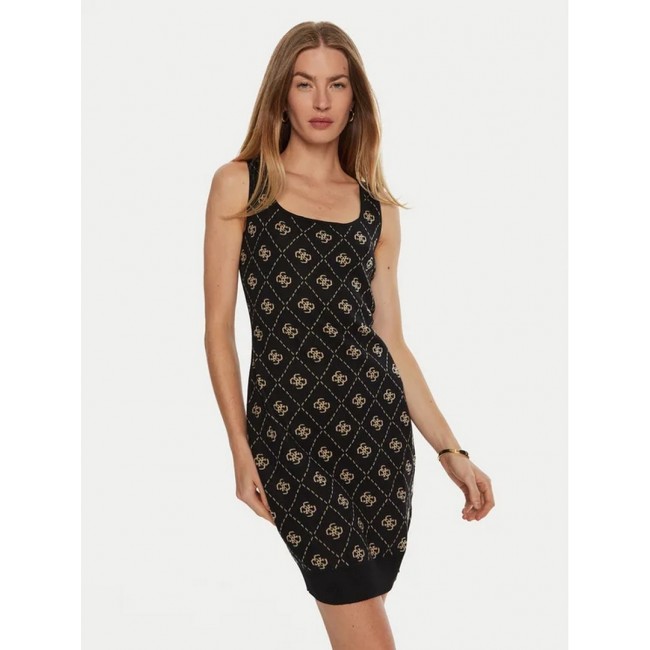 Vestido Guess Mujer Negro Estampado