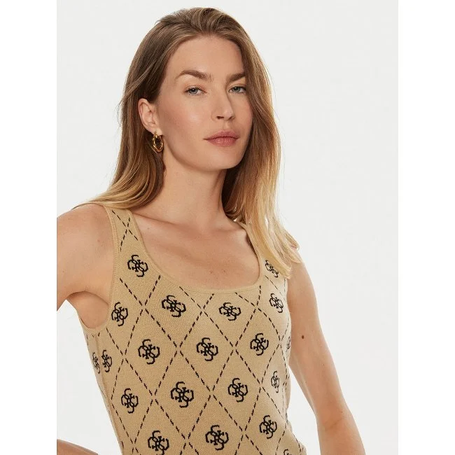 Vestido Guess Beige Estampado Mujer