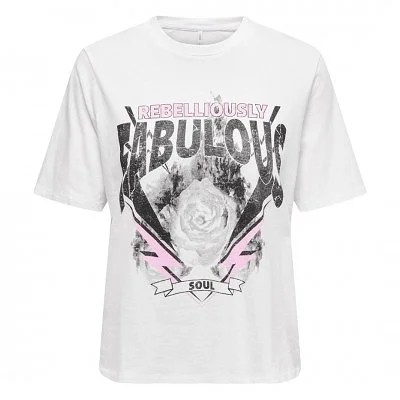Camiseta Only Blanca Mujer...