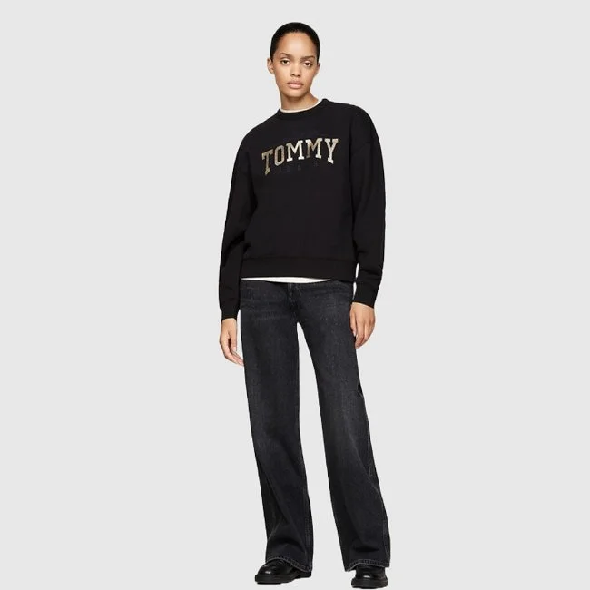 Sudadera Tommy Hilfiger Negra Mujer