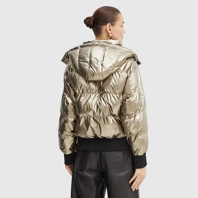 Chaqueta Guess Bronce metálico Mujer – Ecool