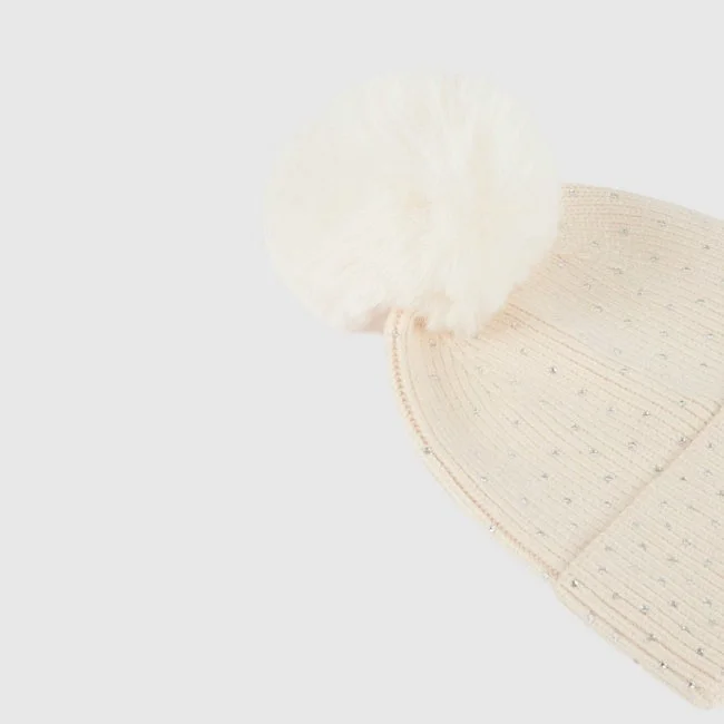Gorro Morgan Beige con perlas Mujer