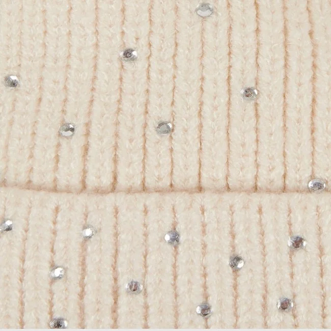 Gorro Morgan Beige con perlas Mujer