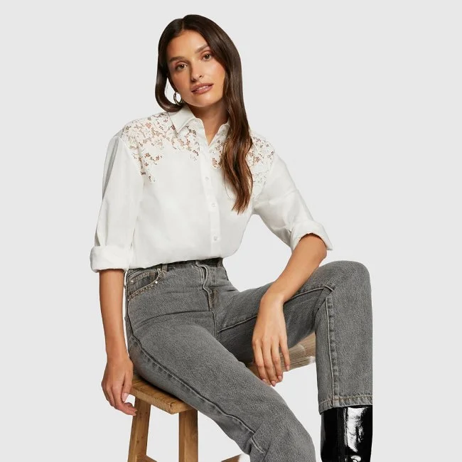 Camisa Morgan Blanca Mujer