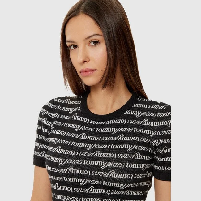 Vestido Tommy Hilfiger Negro Escrito...