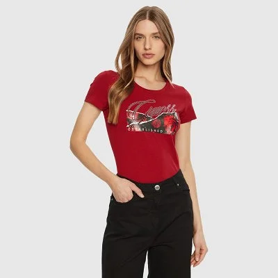 Camiseta Guess Roja Mujer...