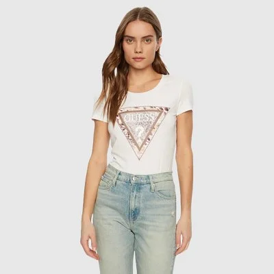 Camiseta Guess Blanca Mujer...