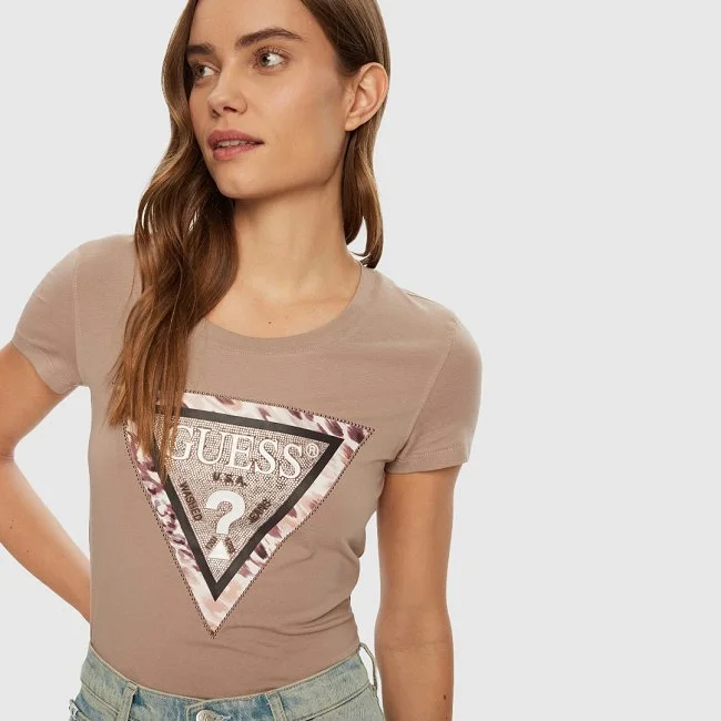 Camiseta Guess Beige Mujer