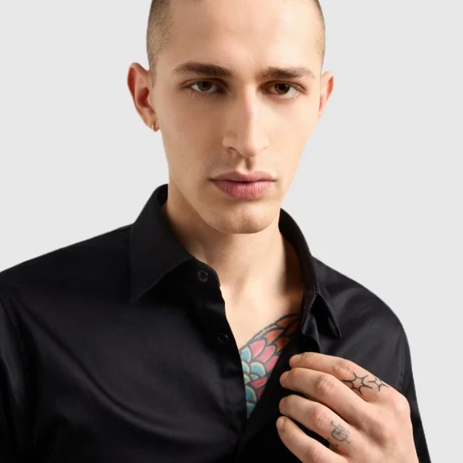 Camisa Armani Exchange Negra Hombre