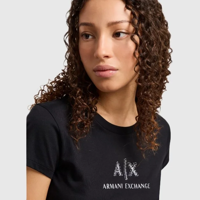 Camiseta Armani Exchange Negra Mujer