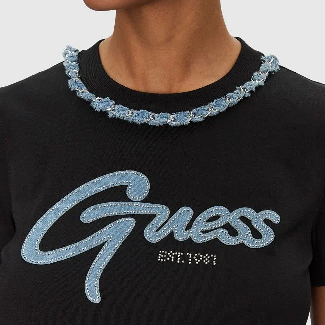 Camiseta Guess Negra Mujer