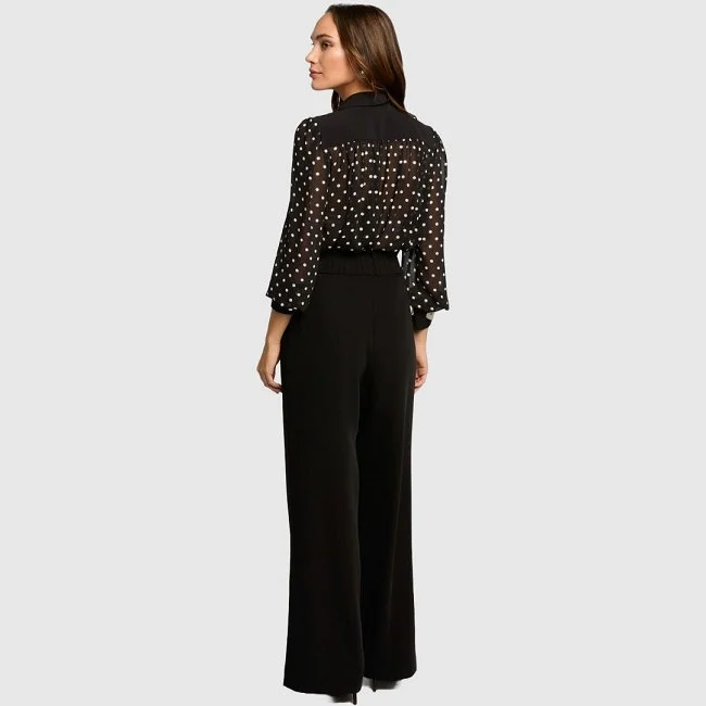 Camisa Morgan Negra puntos Blancos Mujer Camisa Morgan Negra puntos Blancos Mujer