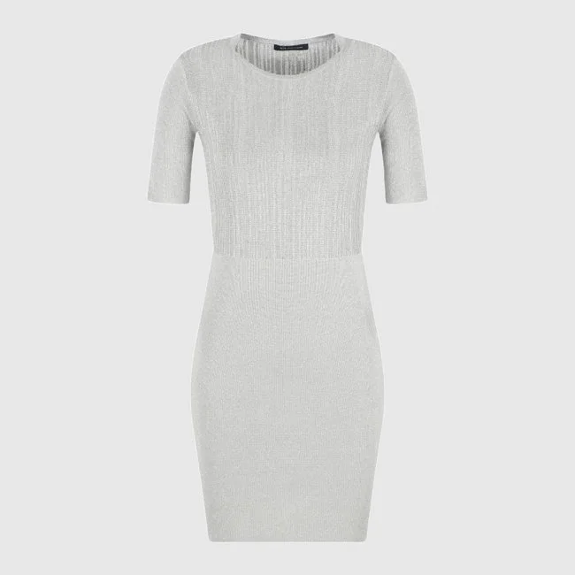 Vestido Armani Exchange Plateado Mujer Vestido Armani Exchange Plateado Mujer