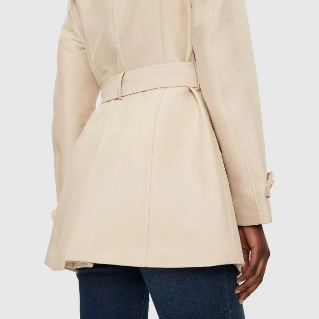 Gabardina Morgan Para Mujer - Trench Recto Con Cinturón, Largo, Botones Delanteros