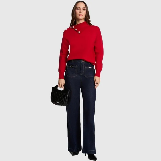 Jersey Morgan Rojo Mujer Jersey Morgan Rojo Mujer