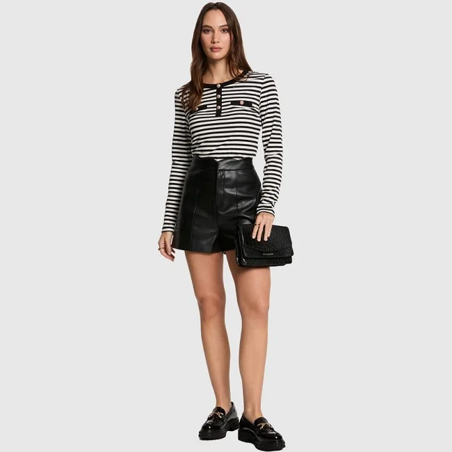 Camisa Morgan Blanca y Negra Mujer Camisa Morgan Blanca y Negra Mujer