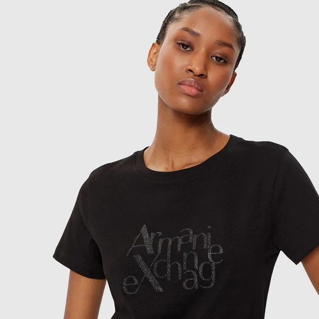 Camiseta Armani Exchange Negra Mujer Camiseta Armani Exchange Negra Mujer