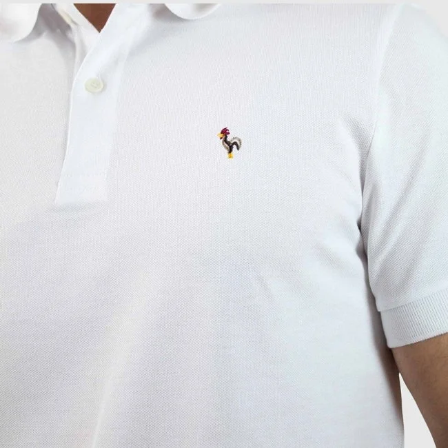 Polo Patadegallo Blanco Hombre