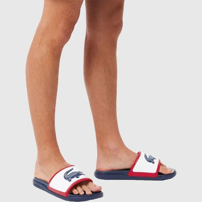 Chanclas Lacoste Azules y Blancas Hombre Chanclas Lacoste Azules y Blancas Hombre