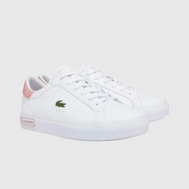 Zapatillas Lacoste Blancas y Rosas Mujer