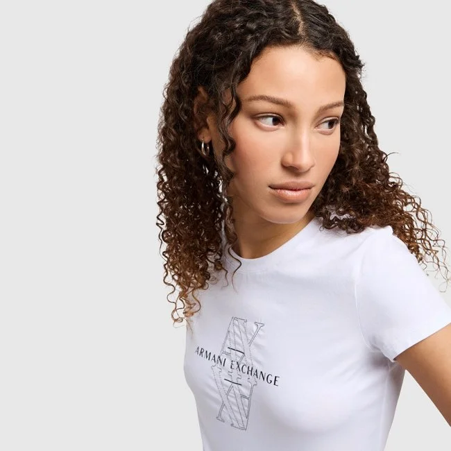 Camiseta Armani Exchange Blanca Mujer