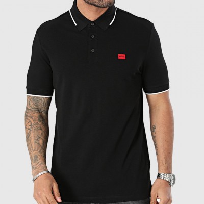 Polo Hugo Negro Hombre Logo...