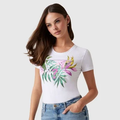 Camiseta Guess Blanca Mujer...