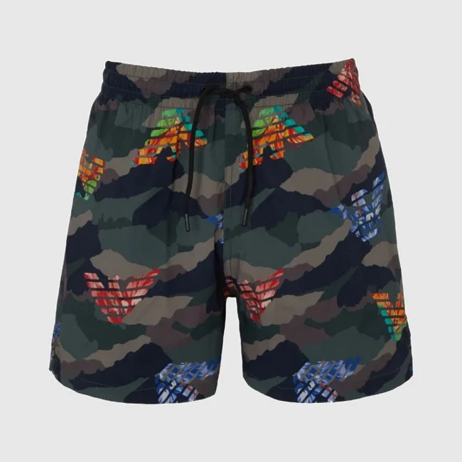 Bañador Armani Verde Estampado Hombre