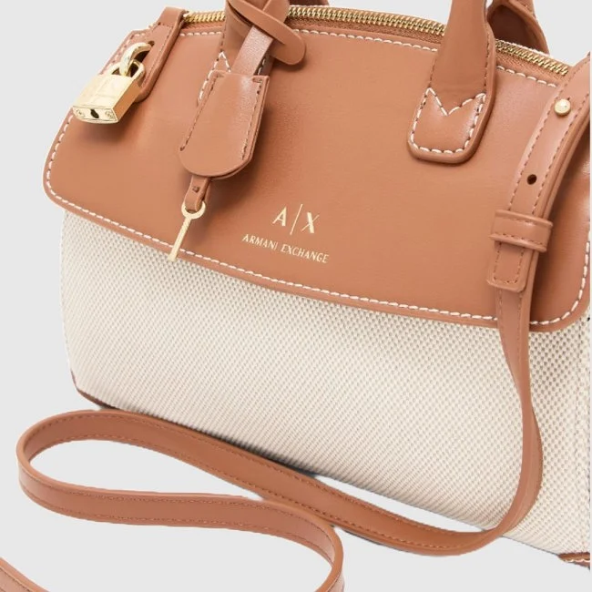 Bolso Armani Exchange Marrón y Blanco...