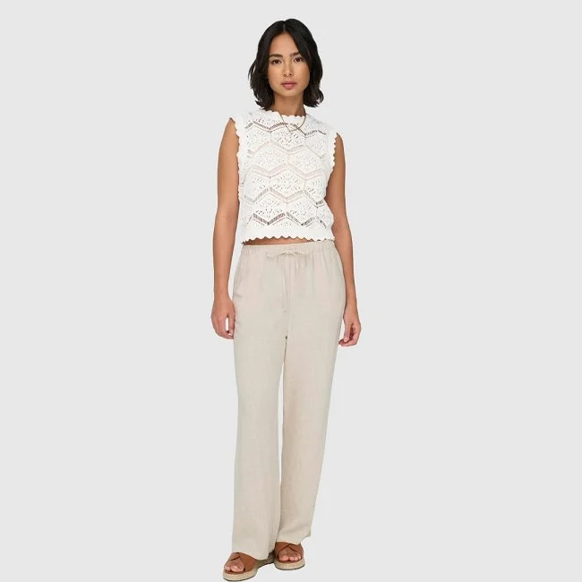 Pantalón ONLY Beige Mujer