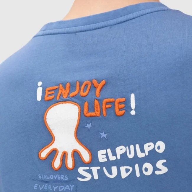 Camiseta El Pulpo Azul Hombre