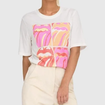 Camiseta ONLY Blanca Mujer... 2