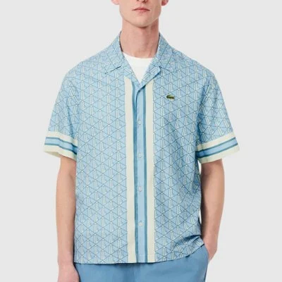 Camisa Lacoste Azul Hombre...