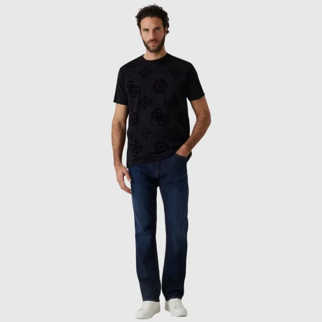 Camiseta Guess Negra Hombre Estampada Camiseta Guess Negra Hombre Estampada