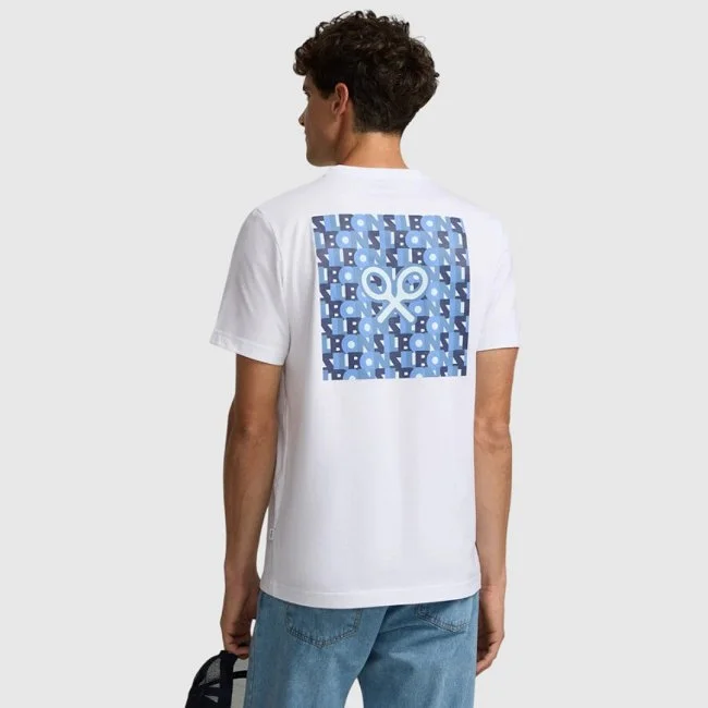 Camiseta Silbon Blanca y Azul Hombre Camiseta Silbon Blanca y Azul Hombre